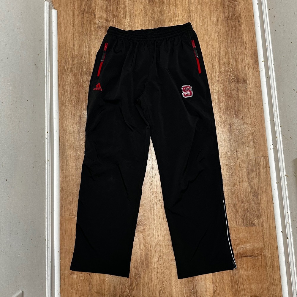 Adidas x NC State | Men's Wolfpack Black Red Climalite Track Pants, Size L
